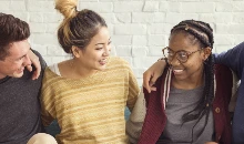 A group of smiling students